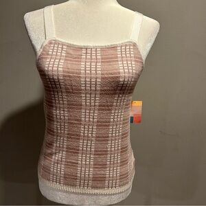 NWT The Commons Knit Sweater Plaid Tank Top Juniors XL NEW